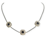 106348, 14K GOLD PLATED, GEOMETRIC CUBIC ZIRCONIA DESIGNER INSPIRED NECKLACE