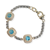 106349, 14K GOLD PLATED, GEOMETRIC CUBIC ZIRCONIA DESIGNER INSPIRED BRACELET
