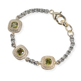106349, 14K GOLD PLATED, GEOMETRIC CUBIC ZIRCONIA DESIGNER INSPIRED BRACELET