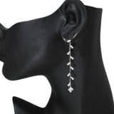 106373, FLOWER VIBE CUBIC ZIRCONIA ACCENT DANGLE EARRING
