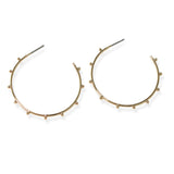106385, DAINTY BALL ACCENT ROUND HOOP EARRING