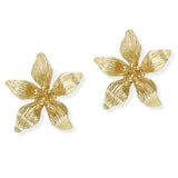 106386, TEXTURED FLOWER METAL STUD EARRING