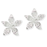 106386, TEXTURED FLOWER METAL STUD EARRING