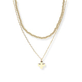 106466, DAINTY CROSS CHARM BALL BEADED DOUBLE LAYERED NECKLACE