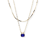 106467, DAINTY GEOMETRIC RHINESTONE ACCENT DOUBLE LAYERED NECKLACE