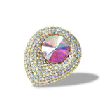 106586, PEARL WITH CRYSTAL RHINESTONE STRETCH RING