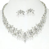 Marquise, Heart Rhinestone Accent Evening Necklace SET - view 2