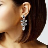 106680, GEOMETRIC HAMMERED METAL DANGLE EARRING