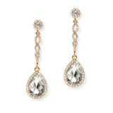 Teardrop Accent Crystal Rhinestone Dangle Earring - view 2