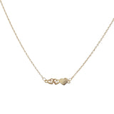 106739, GOLD DIPPED, BRASS, DAINTY TRIPLE HEART PENDANT NECKLACE