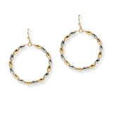 106804, OVAL BEADED ROUND DANGLE EARRING