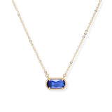 107129, GEOMETRIC GLASS STONE PENDANT NECKLACE