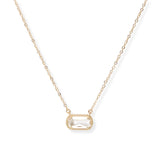 107129, GEOMETRIC GLASS STONE PENDANT NECKLACE