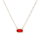 107129, GEOMETRIC GLASS STONE PENDANT NECKLACE