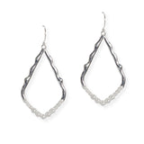 106958, PEARL BEADED ACCENT GEOMETRIC DANGLE EARRING