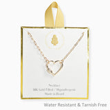 106969, 18K GOLD FILLED, HEART CARABINER NECKLACE