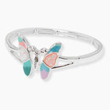 107001, BUTTERFLY SEA GLASS STONE STRETCH BRACELET
