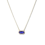 107129, GEOMETRIC GLASS STONE PENDANT NECKLACE