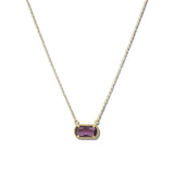 107129, GEOMETRIC GLASS STONE PENDANT NECKLACE