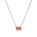 107129, GEOMETRIC GLASS STONE PENDANT NECKLACE