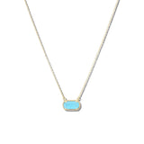 107129, GEOMETRIC GLASS STONE PENDANT NECKLACE