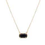 107129, GEOMETRIC GLASS STONE PENDANT NECKLACE