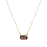 107129, GEOMETRIC GLASS STONE PENDANT NECKLACE