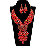 107397, TEARDROP RHINESTONE ACCENT EVENING NECKLACE SET