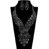 107397, TEARDROP RHINESTONE ACCENT EVENING NECKLACE SET
