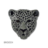Leopard Head Crystal Rhinestone Brooch PIN - view 4