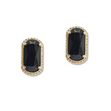 107706, GEOMETRIC GLASS STONE ACCENT STUD EARRING