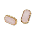 107706, GEOMETRIC GLASS STONE ACCENT STUD EARRING