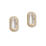 107706, GEOMETRIC GLASS STONE ACCENT STUD EARRING