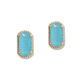 107706, GEOMETRIC GLASS STONE ACCENT STUD EARRING