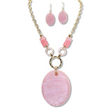 107830, OVAL CELLULOID ACETATE ACCENT STATEMENT NECKLACE