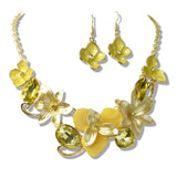 107831, FLOWER CELLULOID ACETATE WITH RHINESTONE NECKLACE