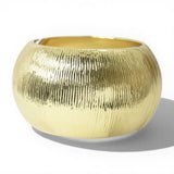 Round Textured Metal Open Bangle Bracelet - view 2