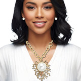 108365, PEARL ACCENT CORAL PENDANT NECKLACE