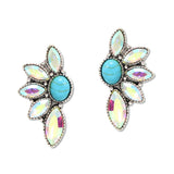 108657, WESTERN MARQUISE TURQUOISE STONE ACCENT POST EARRING