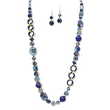 108697, 32" SEMI PRECIOUS STONE WITH GLASS BEADED LONG NECKLACE