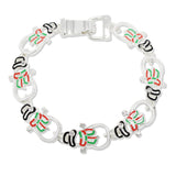 108750, CHRISTMAS SNOWMAN ENAMEL ACCENT MAGNETIC CLOSURE BRACELET