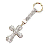 108757, BLING CRYSTAL EMBELLISHED CROSS KEYCHAIN BAG CHARM