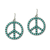 108762, WESTERN TURQUOISE STONE PEACH SIGN DANGLE EARRING
