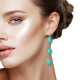 108769, WESTERN OVAL TURQUOISE STONE DROP DANGLE EARRING