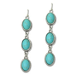 108769, WESTERN OVAL TURQUOISE STONE DROP DANGLE EARRING