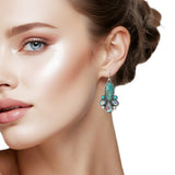 108771, WESTERN TURQUOISE RHINESTONE DANGLE EARRING