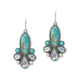 108771, WESTERN TURQUOISE RHINESTONE DANGLE EARRING