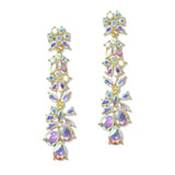 108784, TEARDROP CLUSTER RHINESTONE EVENING DANGLE EARRING