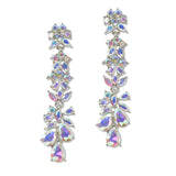 108784, TEARDROP CLUSTER RHINESTONE EVENING DANGLE EARRING