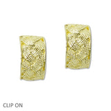 108804, BRAID ENGRAVED METAL CLIP ON EARRING